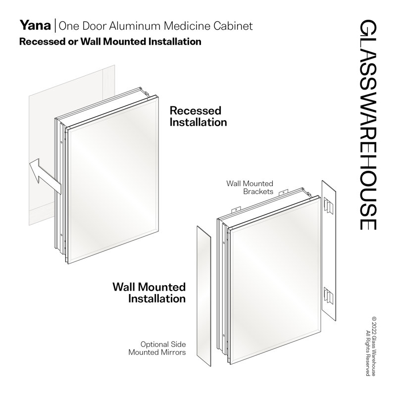 One Door Aluminum Medicine Cabinet