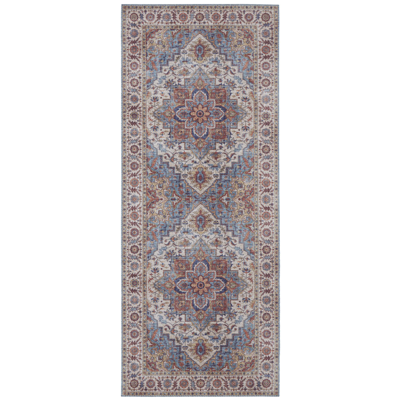 Anthea Machine Woven Blue/Brown Indoor Rug, Runner 80 x 200cm