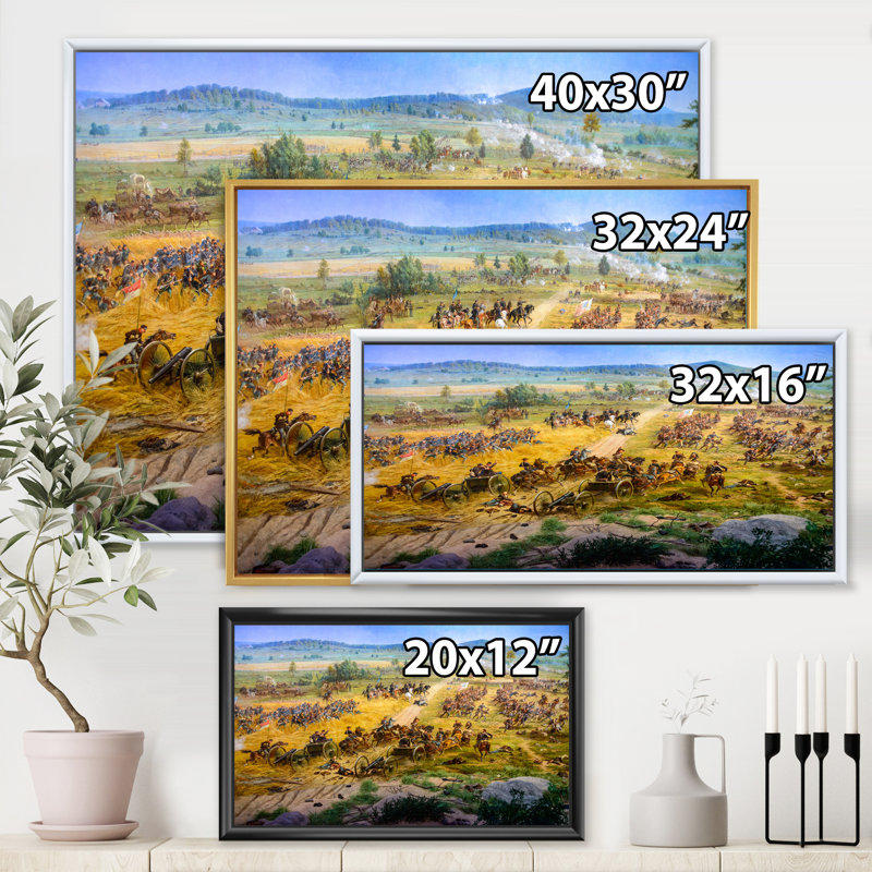 «Gettysburg National Military Park», reproduction sur toile flottante, H 30 po x l 40 po x 1,5 po, Cadre noir