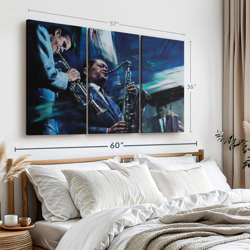 «Blue Cool Wall Art» sur toile, H 36 po x l 57 po x P 1,25 po