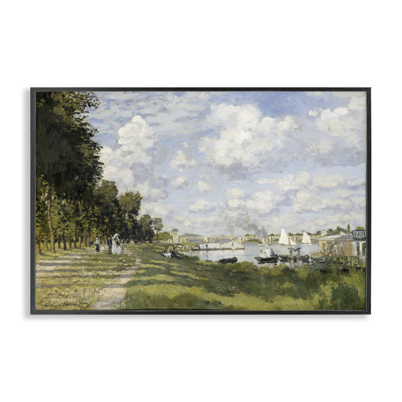 Giclée classique Monet Bassin d'Argenteuil par one1000paintings, H 12 po x l 18 po, Giclée encadrée noir minuit