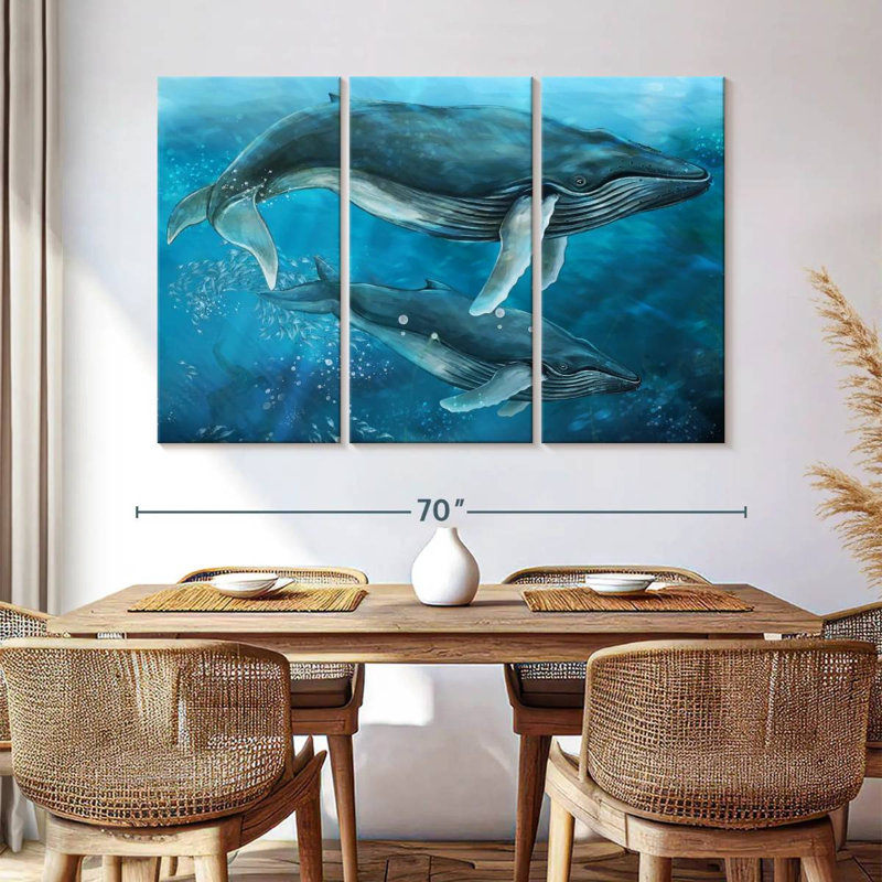 Baleines à bosse majestueuses, H 42 po x l 65 po