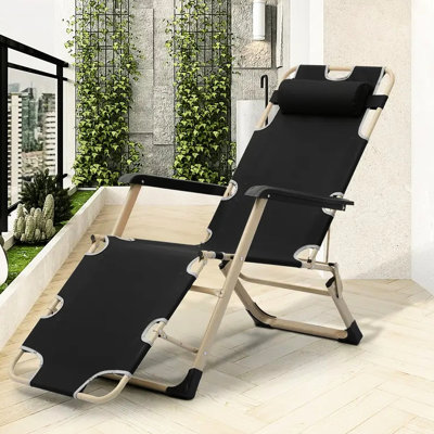 Chaise longue noire pour se prélasser sur la terrasse - Détendez-vous et profitez du plein air avec style