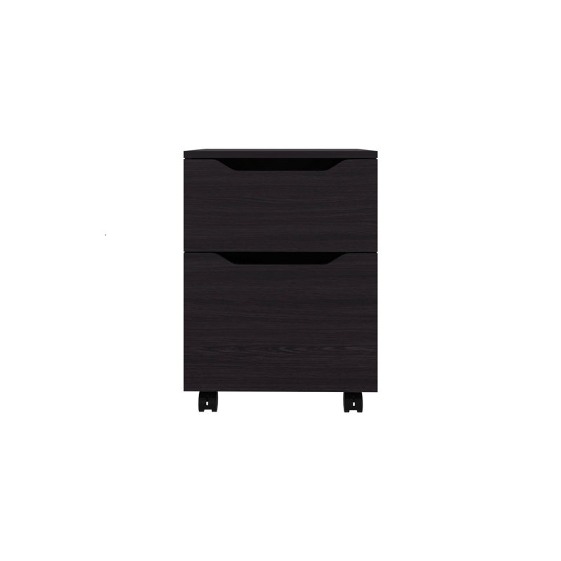 Ethan Open Shelves Nightstand With One Door, Modern Bedside Table For Bedroom Storage, Black