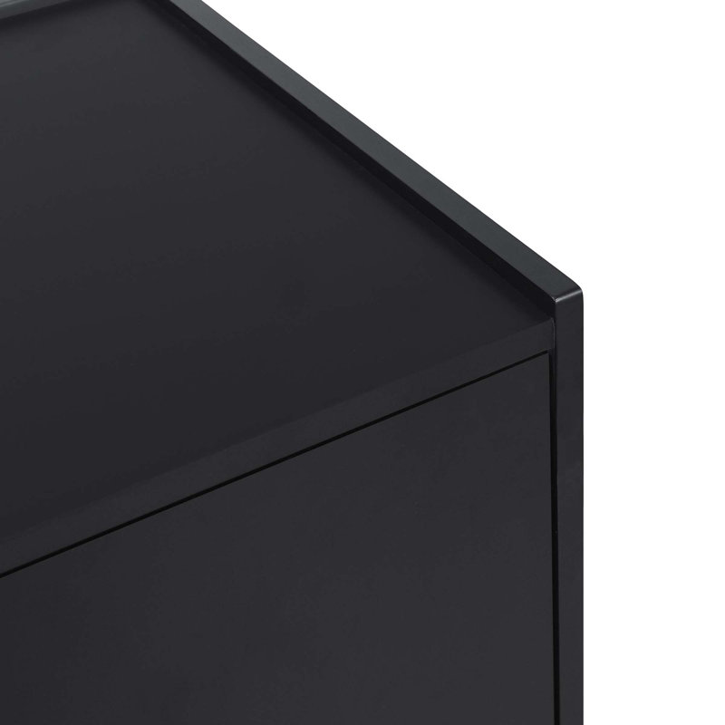 U_Style  Storage Cabinet Sideboard Wooden Cabinet With 4 Doors For Hallway, Black