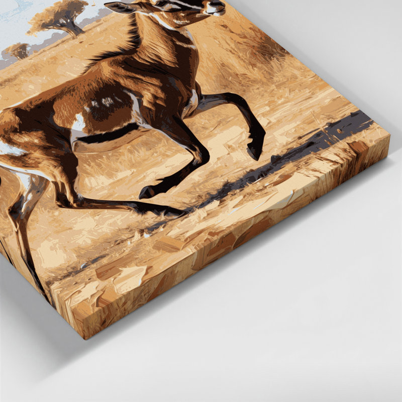Faune sauvage, art mural sur toile brune, H 12 po x l 18 po