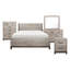 Commode de chambre à coucher bicolore à finition grise 1 pièce avec 5 tiroirs de rangement