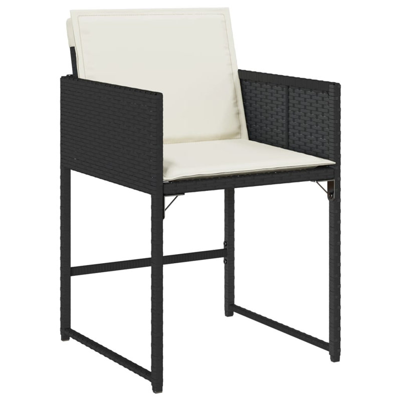  Ensemble de salle à manger de jardin noir et brun