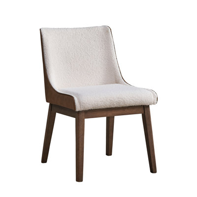 Ensemble de 2 chaises d'appoint tendance pour cour intérieure - Boucle blanche et velours marron, noyer. Élégantes chaises (paire 2) : Boucle, Flair