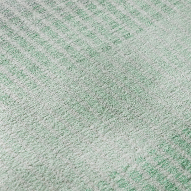 Premium Machine Washable Mayfield AMF2313 Stripes Rug, 5' x 7'6", Turquoise