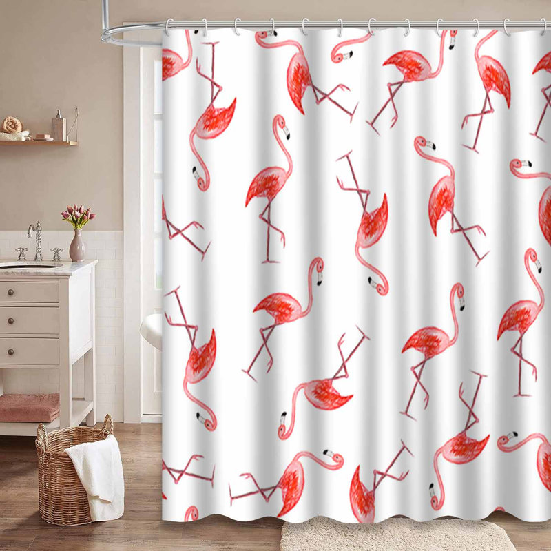 Rideau de douche imperméable à motif floral rose avec 12 crochets, L 72 po x l 72 po