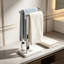 Porte-serviettes sur pied avec base en marbre, en acier inoxydable SUS304, en forme de L, double porte-serviettes pour salle de bain, comptoir ou évier de cuisine, base antidérapante.