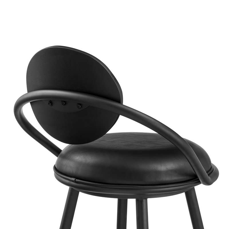 Tabourets de bar pivotants, similicuir rembourré, design noir moderne pour la cuisine