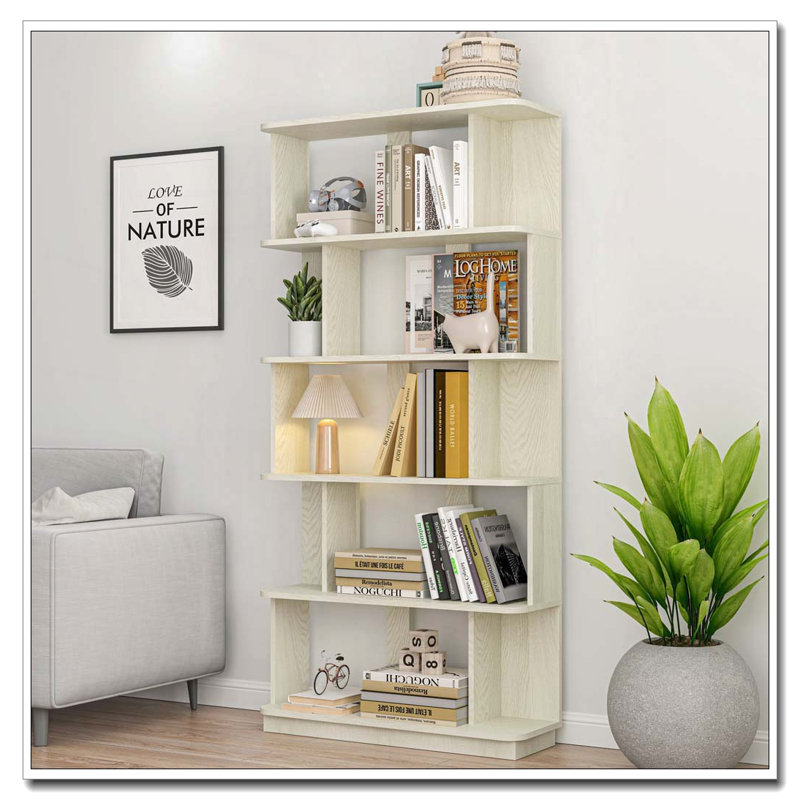 Bibliothèque de rangement ouverte à 5 niveaux L 31,5 "x H 64,56", Blanc