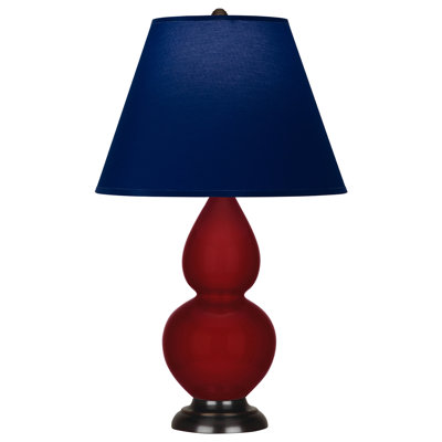 Small Double Gourd Accent Lamp - Sangria, Deep Patina Bronze - Lavender, Plum Shade