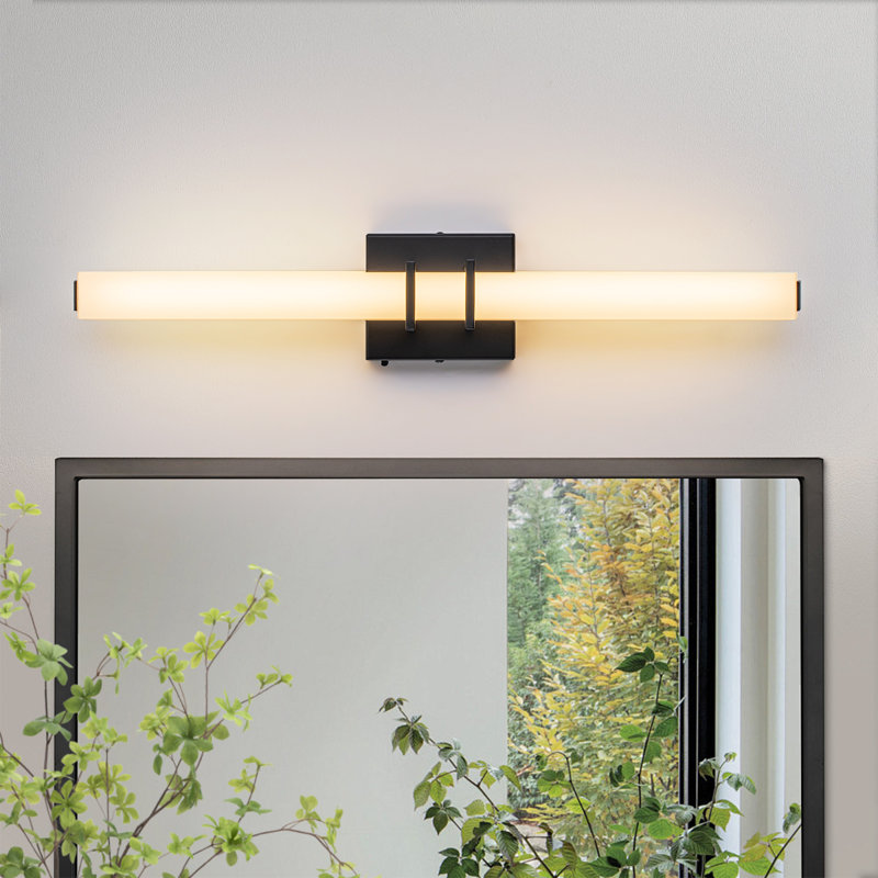 Dimmable Modern Linear Integrated LED Wall Sconce, Matte Black