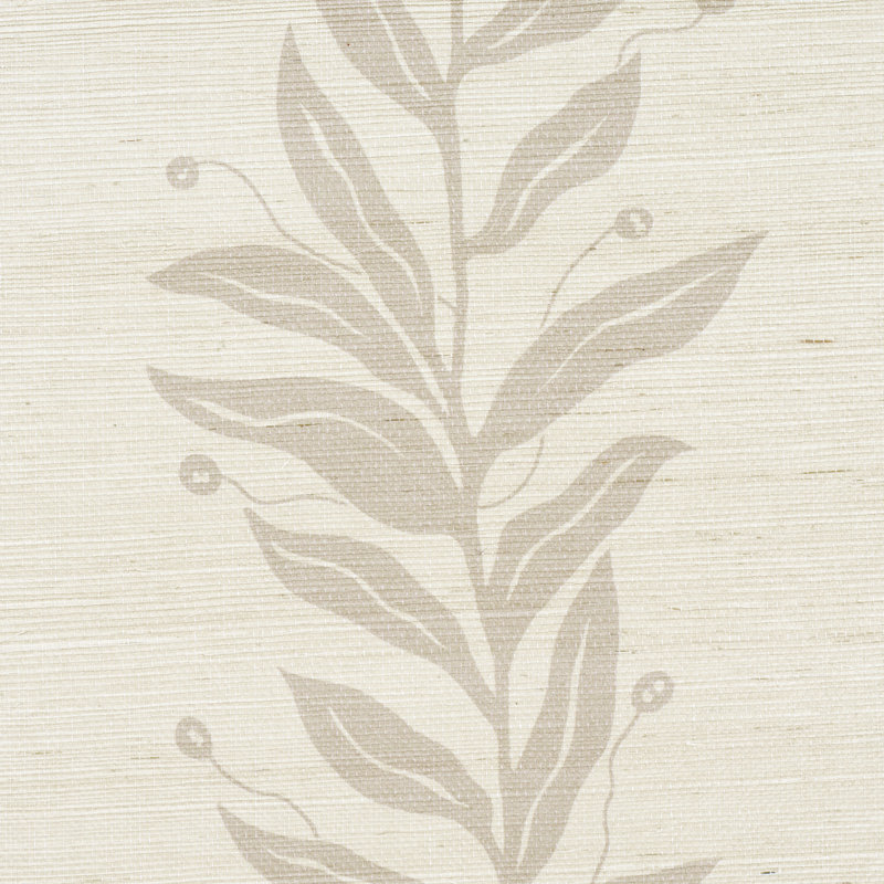 Schumacher x Marian Mcevoy Tendril Stripe Sisal Wallpaper, Natural
