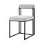 Ensemble de deux chaises d'appoint de salle à manger rembourrées en polyester gris et noir-1365709039-1365709033