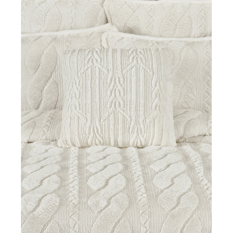 Coussin décoratif carré Cava, Blanc hivernal