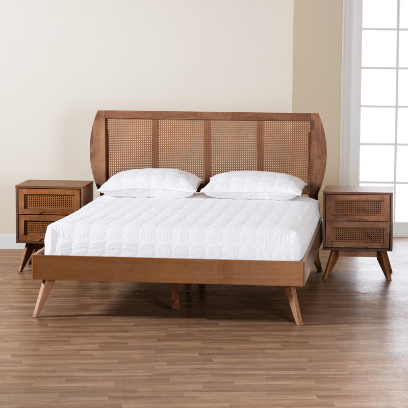Ensemble de chambre à coucher 3 pièces Baxton Studio Asami, Double