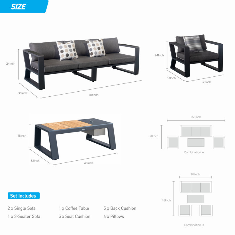 Exee Outdoor 4 - Piece Teak Conversation Set