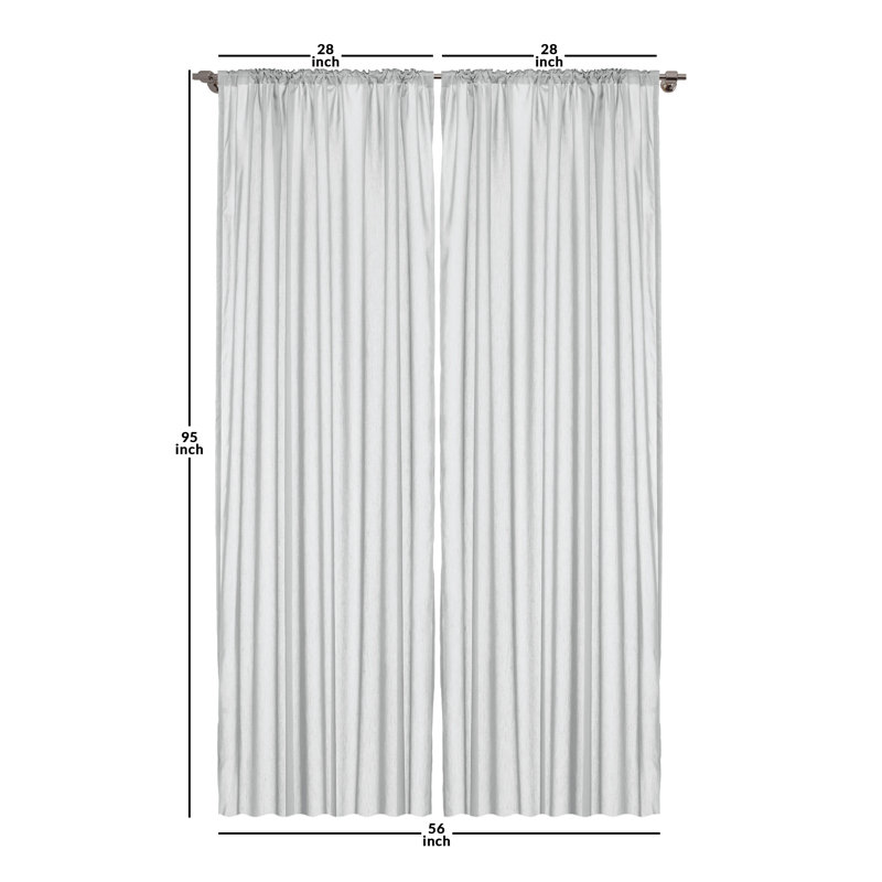 Music Semi-Sheer Rod Pocket Curtain Panels, 28" x 95"