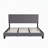 King Size Upholstered Platform Bed Frame with Button Tufted Linen Fabric Headboard, No Box Spring Needed, Wood Slat Support, Easy Assembly, Gray