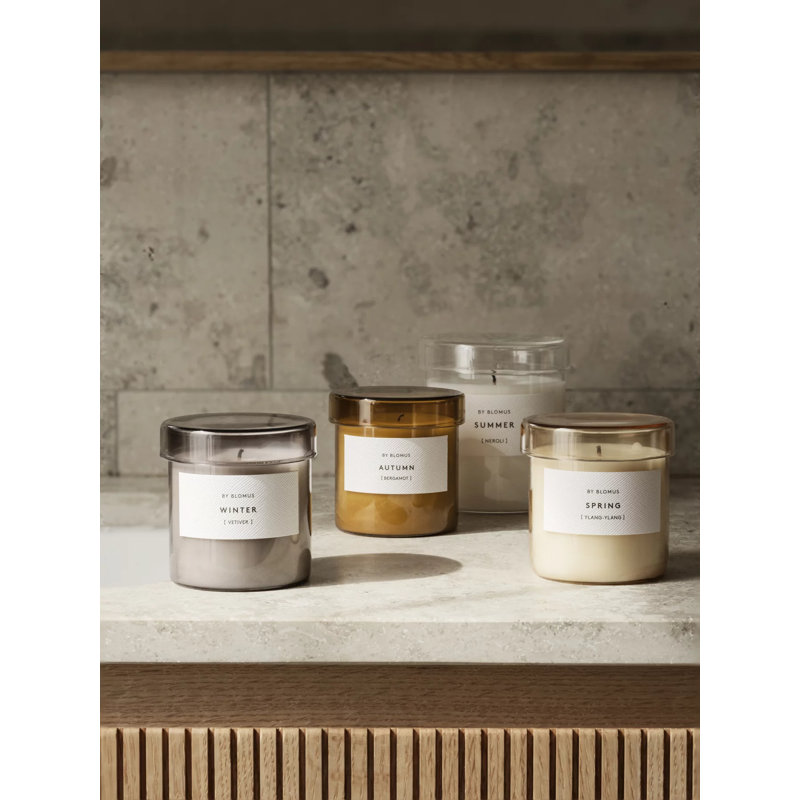 Large Tan Bergamot Scented Soy Candle with Lid