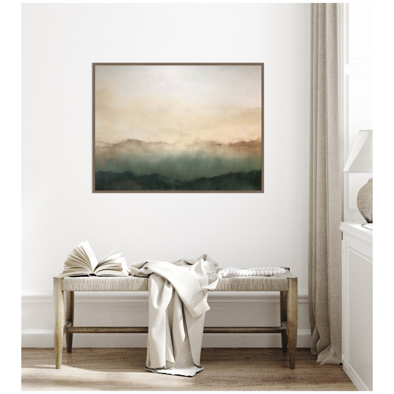 «Green Mountain Abstract I Horizontal» par Amy Lighthall, reproduction d'art sur toile encadrée, Doré