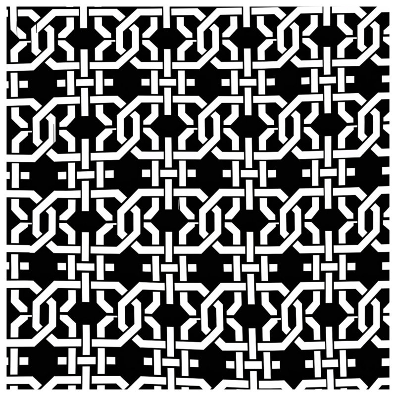 Interlocking Geometric Pattern Shower Curtains Extra Long, 70in W x 84in H