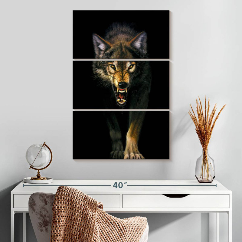 Loup qui court, H 32 po x l 20 po