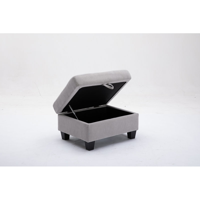 Repose-pieds, 100% coton gris clair