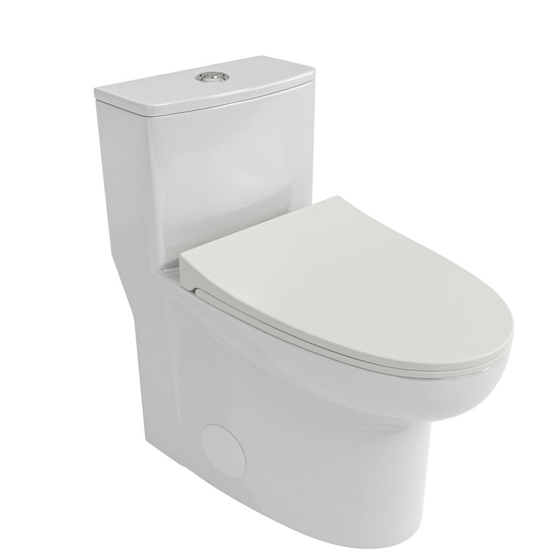 Ceramic Toilet With Powerful Flushing Ability And Lid High Soft-Close Seat - Low Water Absorption