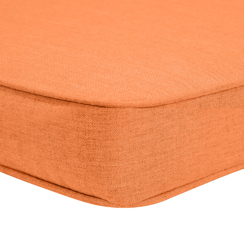 Indoor/Outdoor Sunbrella® Seat Cushion, Sunbrella Upholstery Tangerine Sunbrella® Canvas, 65" W x 18" D