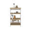 Armoire à linge Clair, deux tablettes intérieures, deux tablettes ouvertes, une porte