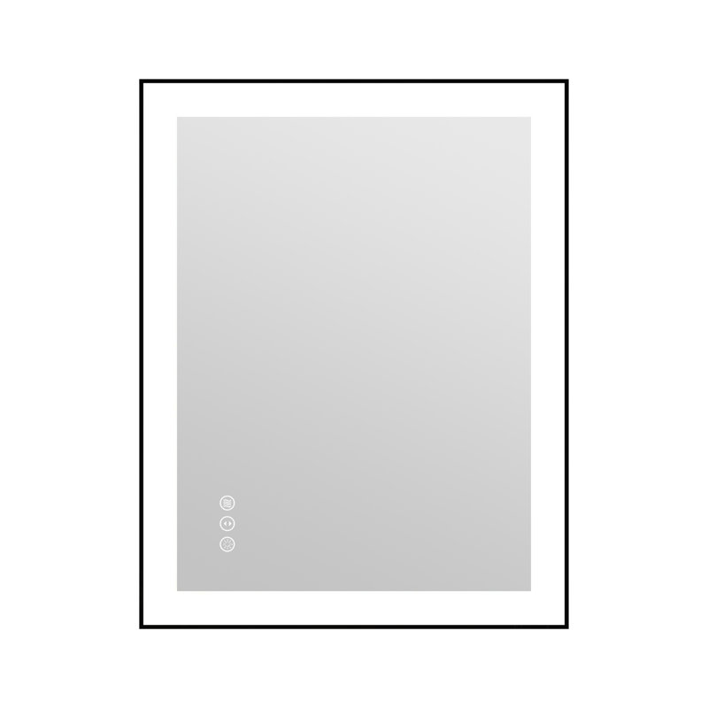 Dokes Black Framed  LED  Bathroom Vanity Mirror passed ETL, 28" x 36"