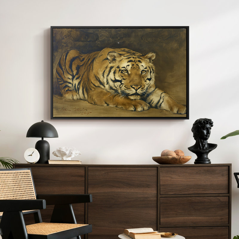 Étude d'un tigre pour un cirque, 1885 - John - Collier tendu avec toile tendue, 24 po x 36 po, Noir
