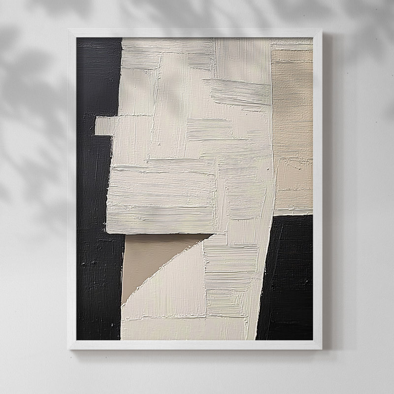 "ABSTRACT Series DCLI" par J Paul, Blanc / Blanc, H 21 po x l 17 po