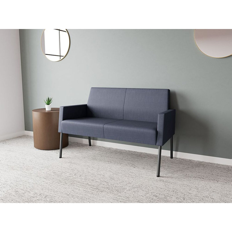 Causeuse Mystic, Acier gris anthracite, Plot Line bleu marine