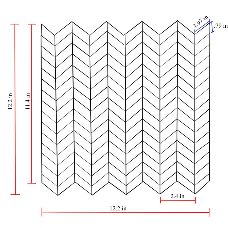 Blue Oak Marble Small Chevron Mosaic