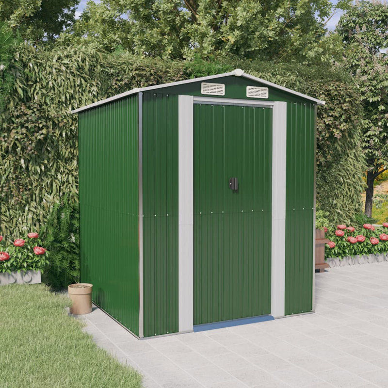 Remise de rangement traditionnelle en acier, Marron foncé, L 6,3 pi x P 8,99 pi