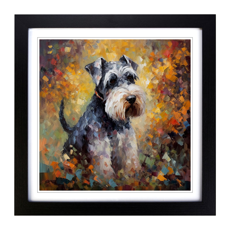 Schnauzer Post-Impressionism No.1 - Framed Print, Black