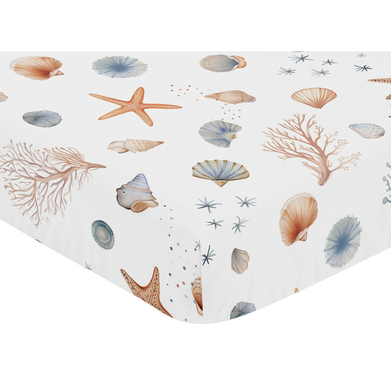 Drap-housse pour lit de bébé Seashells