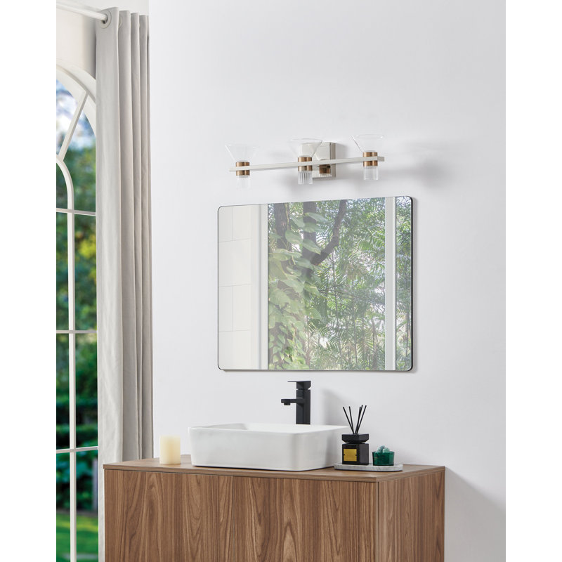 Éclairage pour salle de bain à 5 lumières à DEL 5 lumières en nickel poli et champagne 5 lumières Blake