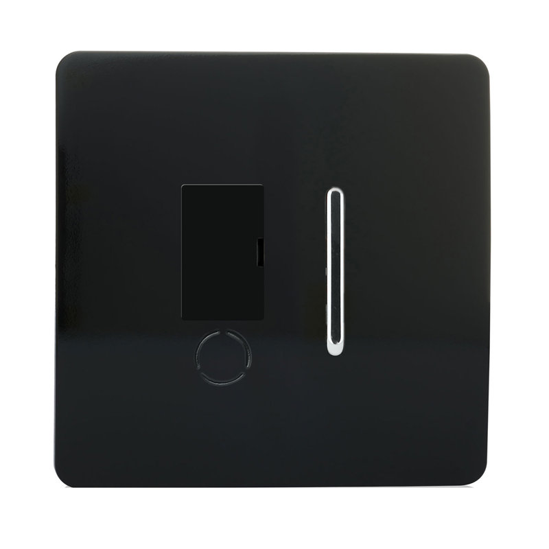 Trendi Switch 13 Amp Fused Sur with Flex Outlet, Gloss Black