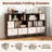 6-Cube Bookcase with 3 Removable Folding Fabric Drawers 2 Anti-tip Devices for Home Rustic Brown