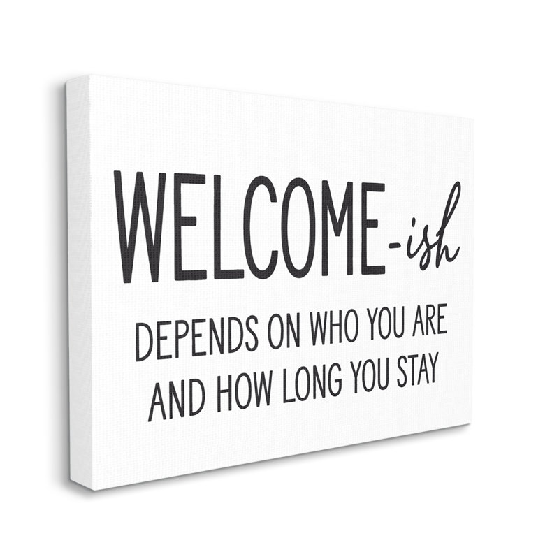 Art textuel «Welcome-Ish», H 24 po x l 30 po x P 1,5 po