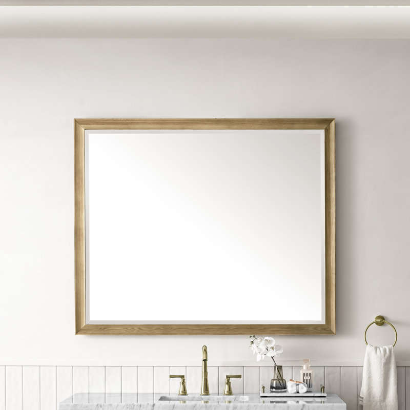 Glenbrooke Solid Wood Wall Mirror, Light Natural Oak, 40" x 48"