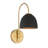 Hunter Erling 1 Light Large Gold and Matte Black Plug-In Wall Sconce Light Fixture-114532183