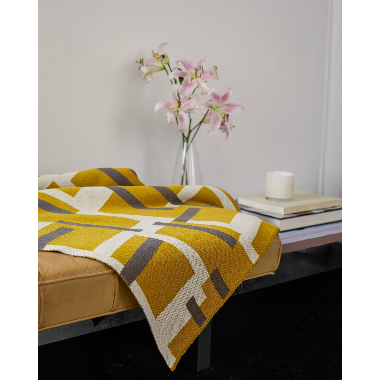 Modern Throw Blanket, Moss Green